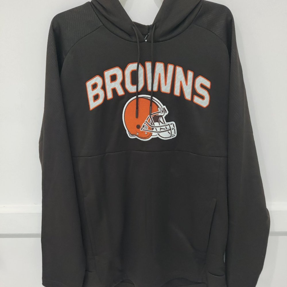 NWT NFL Team Apparel Cleveland Browns Football Hoodie Brown Size M $65 CC226
